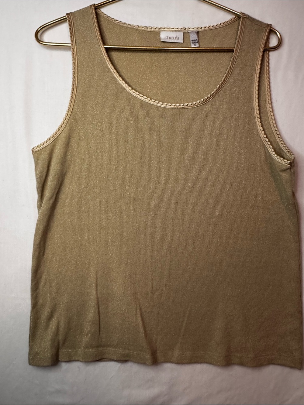 Chico's Metallic Gold Sleeveless Knit Tank